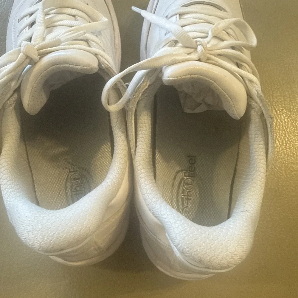 Orthofeet Wander 81104 Women 8.5 Medium White Leather‎ Hands Free Walking Shoes